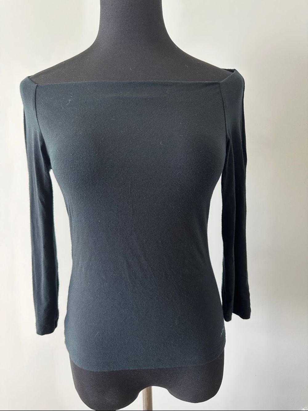ADOLFO DOMINGUEZ BLACK BOAT NECK OFF SHOULDER SOFT LYCRA SIZE P